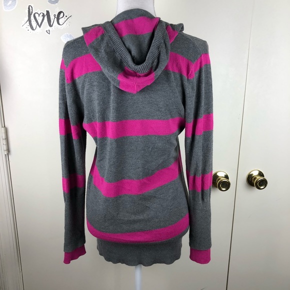 RUE 21 JUNIORS HOODIE PULLOVER SWEATER STRIPED KANGAROO POCKET SZ XL - Picture 5 of 7